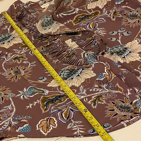 Chicos Shirt Womens Size 1 (S) Ruffle Front Button Up Blouse Rose Floral Top - Picture 11 of 11